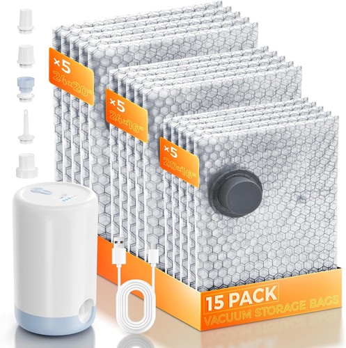 Pack travel vacuum bags - 15,